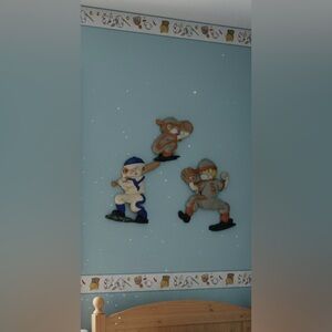 VTG 1970s Sexton Baseball Aluminum Wall Plaques - Set of 3